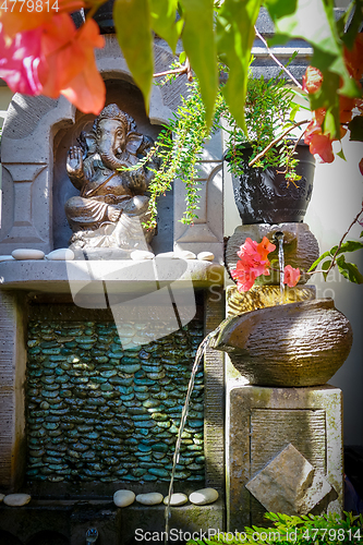 Image of Ganesh statue fountain, Ubud, Bali, Indonesia