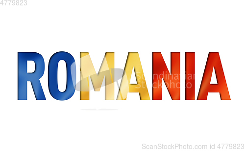 Image of romanian flag text font