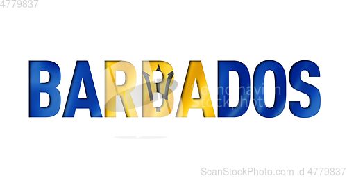 Image of barbados flag text font