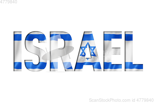 Image of Israel flag text font