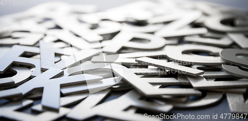 Image of Mixed letters pile closeup photo