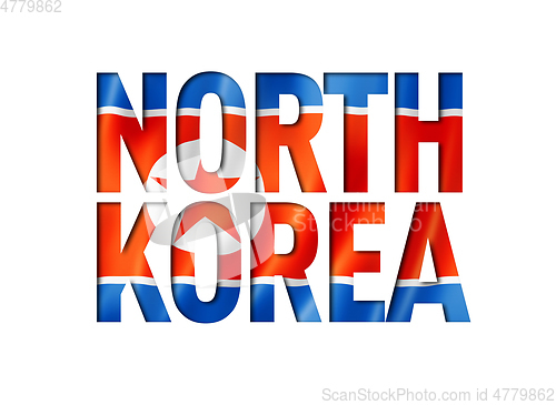 Image of north korea flag text font