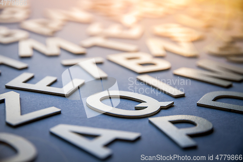 Image of Mixed letters pile closeup photo