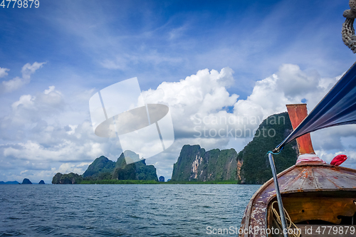 Image of boat in Phang Nga Bay, Thailand