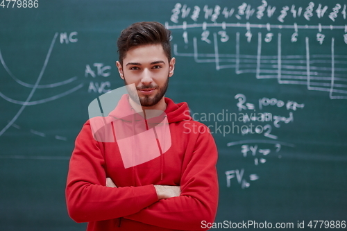 Image of the student does the task on the board
