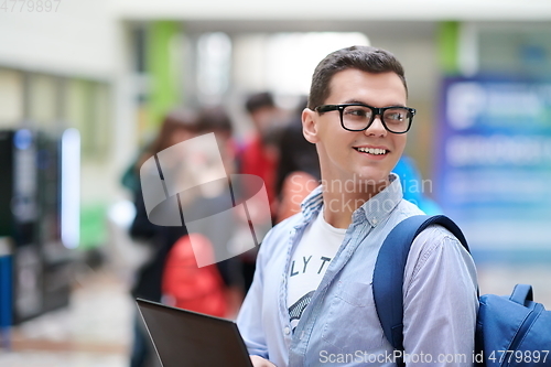 Image of student using modern technology in school