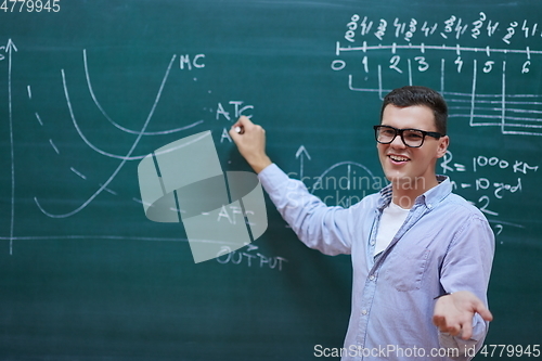 Image of the student does the task on the board