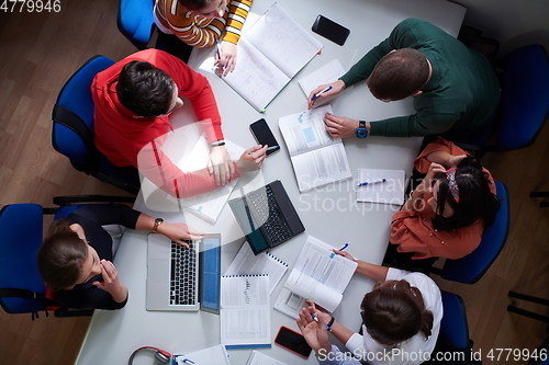 Image of students use modern technology for a school project