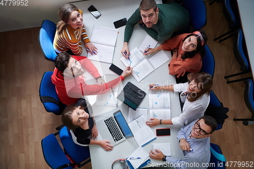 Image of students use modern technology for a school project