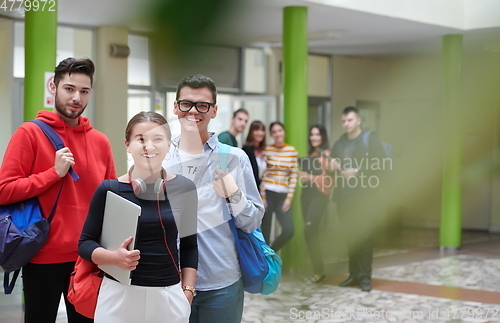 Image of students using modern technology for school project