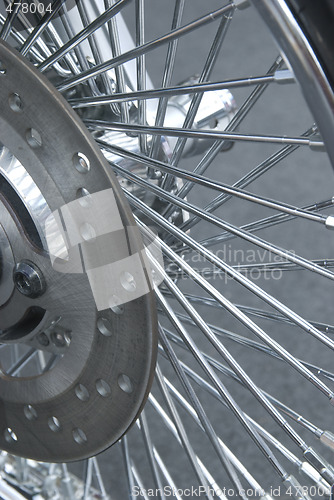 Image of Detail of motorbike wheel