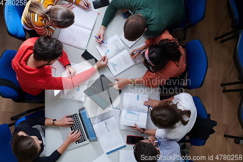 Image of students use modern technology for a school project