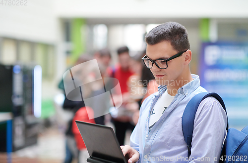 Image of student using modern technology in school