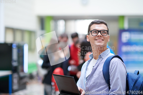 Image of student using modern technology in school