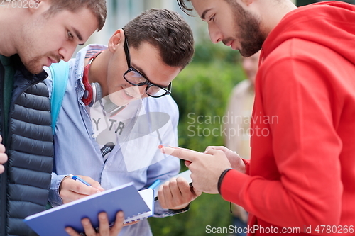 Image of students in modern school using modrn technology