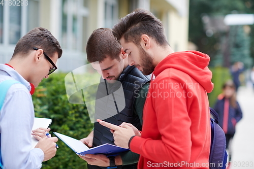 Image of students in modern school using modrn technology