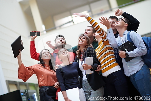 Image of students in modern school using modrn technology