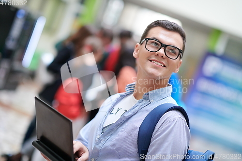 Image of student using modern technology in school