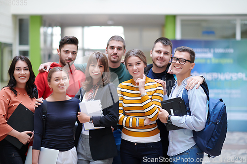 Image of students in modern school using modrn technology