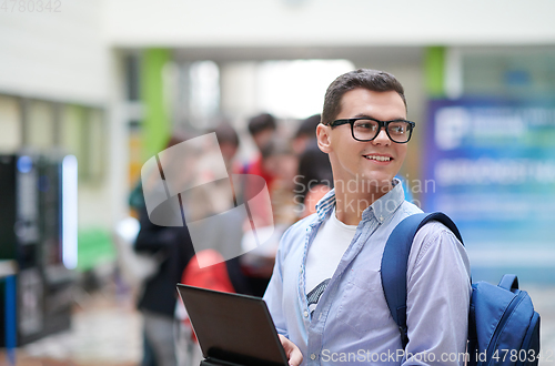 Image of student using modern technology in school