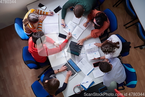 Image of students use modern technology for a school project