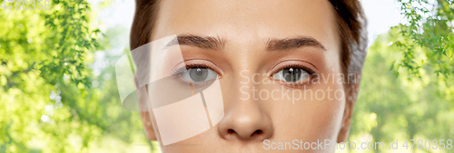 Image of close up of beautiful young woman face and eyes