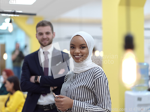 Image of business people portrait at coworking open space office