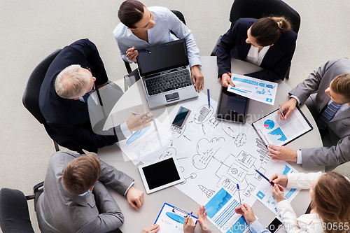 Image of business team with scheme meeting at office