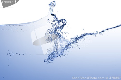 Image of Abstract blue wave splash background