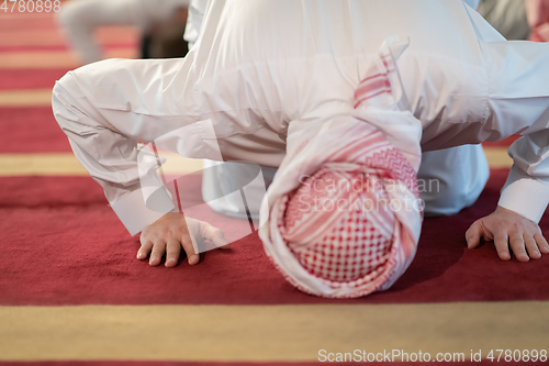 Image of man performing sajdah in namaz