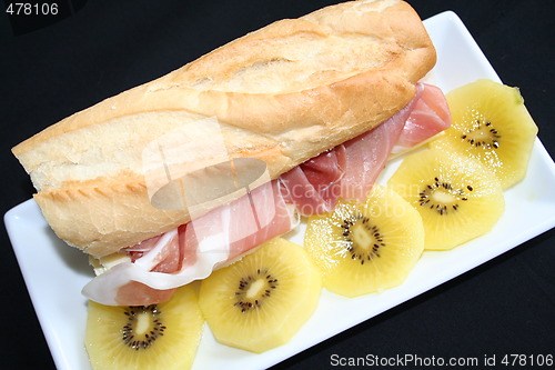 Image of Baguette with prosciutto ham
