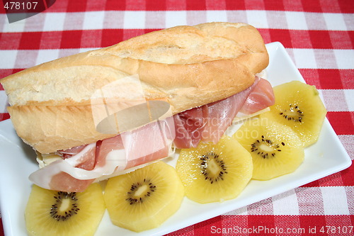 Image of Baguette with prosciutto ham