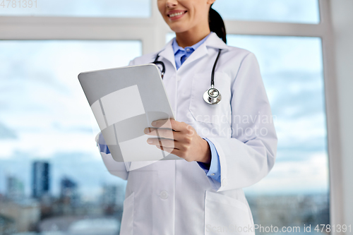 Image of female doctor with tablet pc at hospital