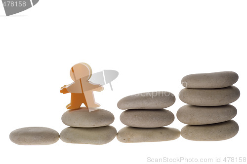 Image of Figurine on stack of pebbles