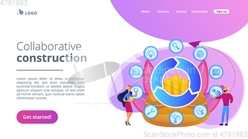 Image of Building information modeling concept landing page.
