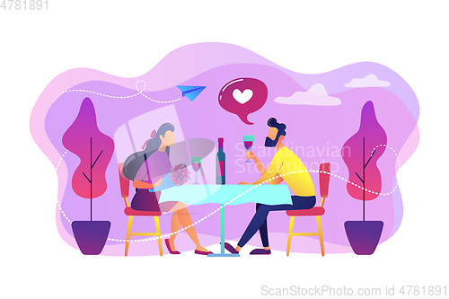 Image of Romantic date concept vector illustration.