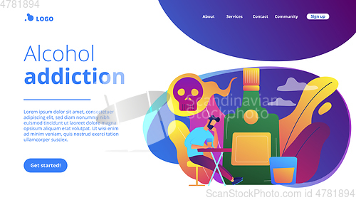 Image of Drinking alcohol concept landing page.