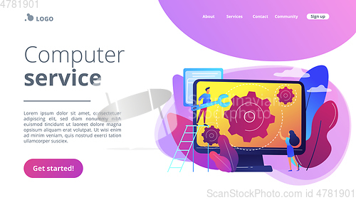 Image of Computer service concept landing page.