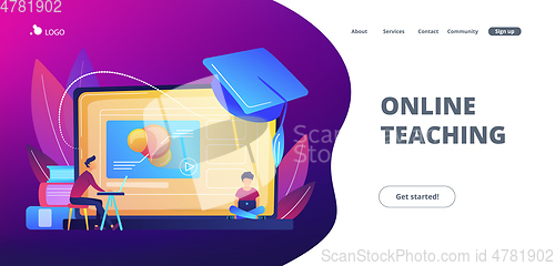 Image of Online education platform concept landing page.