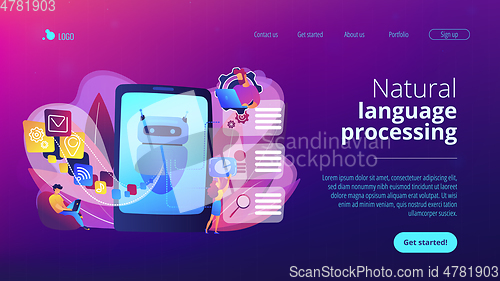 Image of Natural language processing concept landing page.