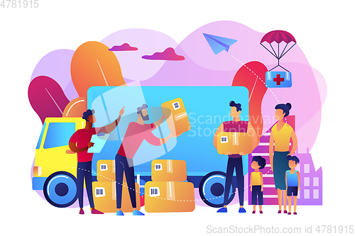 Image of Humanitarian aid concept vector illustration.