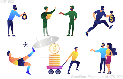 Image of People with different occupations vector illustrations set.