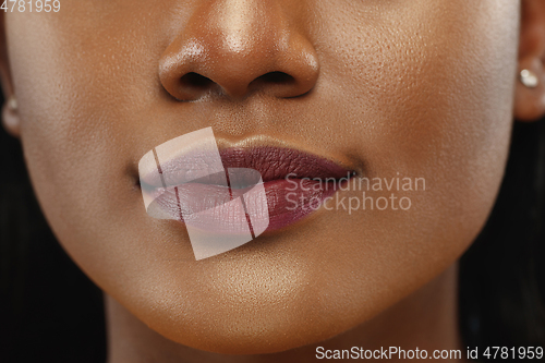 Image of African-american young woman\'s close up portrait