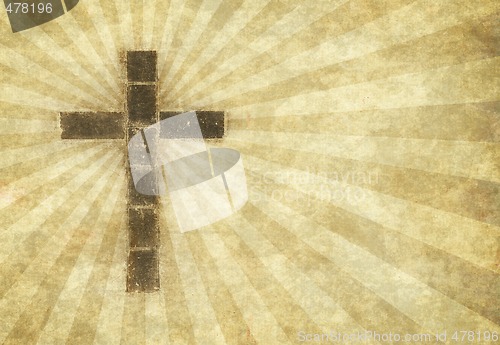 Image of christian cross on parchment