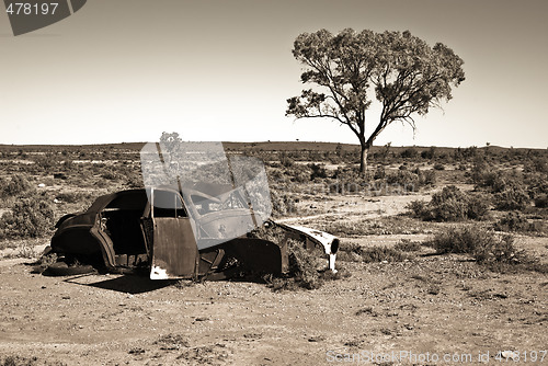 Image of old car in the desert