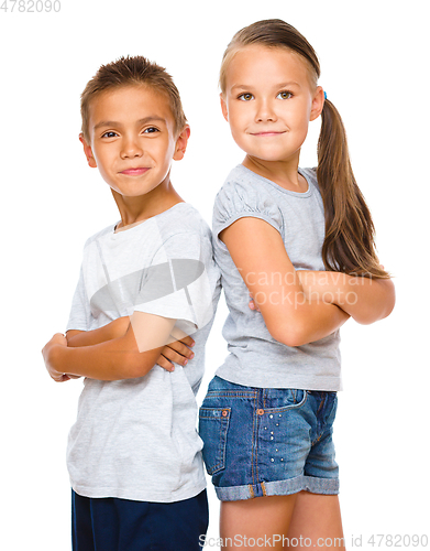 Image of Portrait of girl and boy