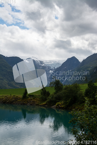 Image of Lake near Briksdalsbreen, Sogn og Fjordane, Norway