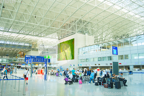 Image of People Frankfurt  Main airport hall