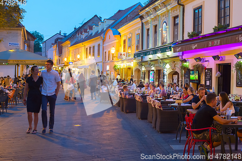 Image of Tourist restaurants Old Town. Zagreb