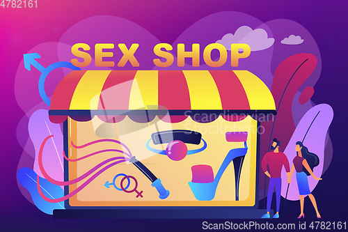 Image of Sex shop concept vector illustration.